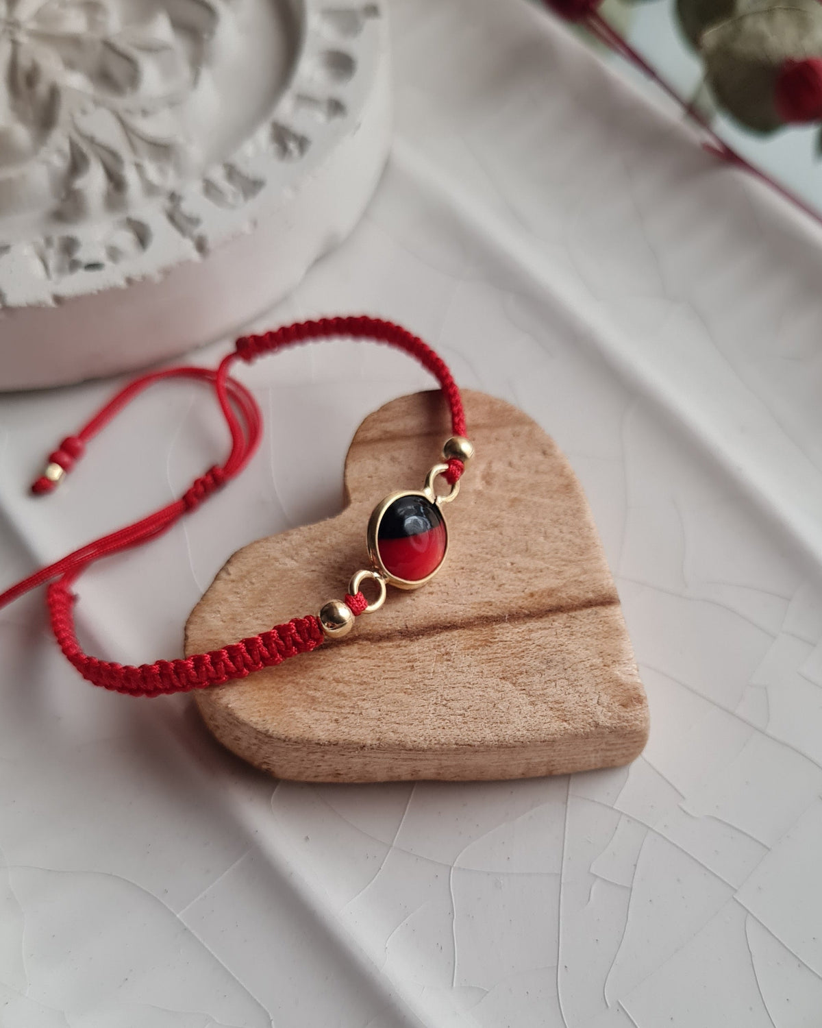 Pulsera Huayruro Tejida - Oro 18k