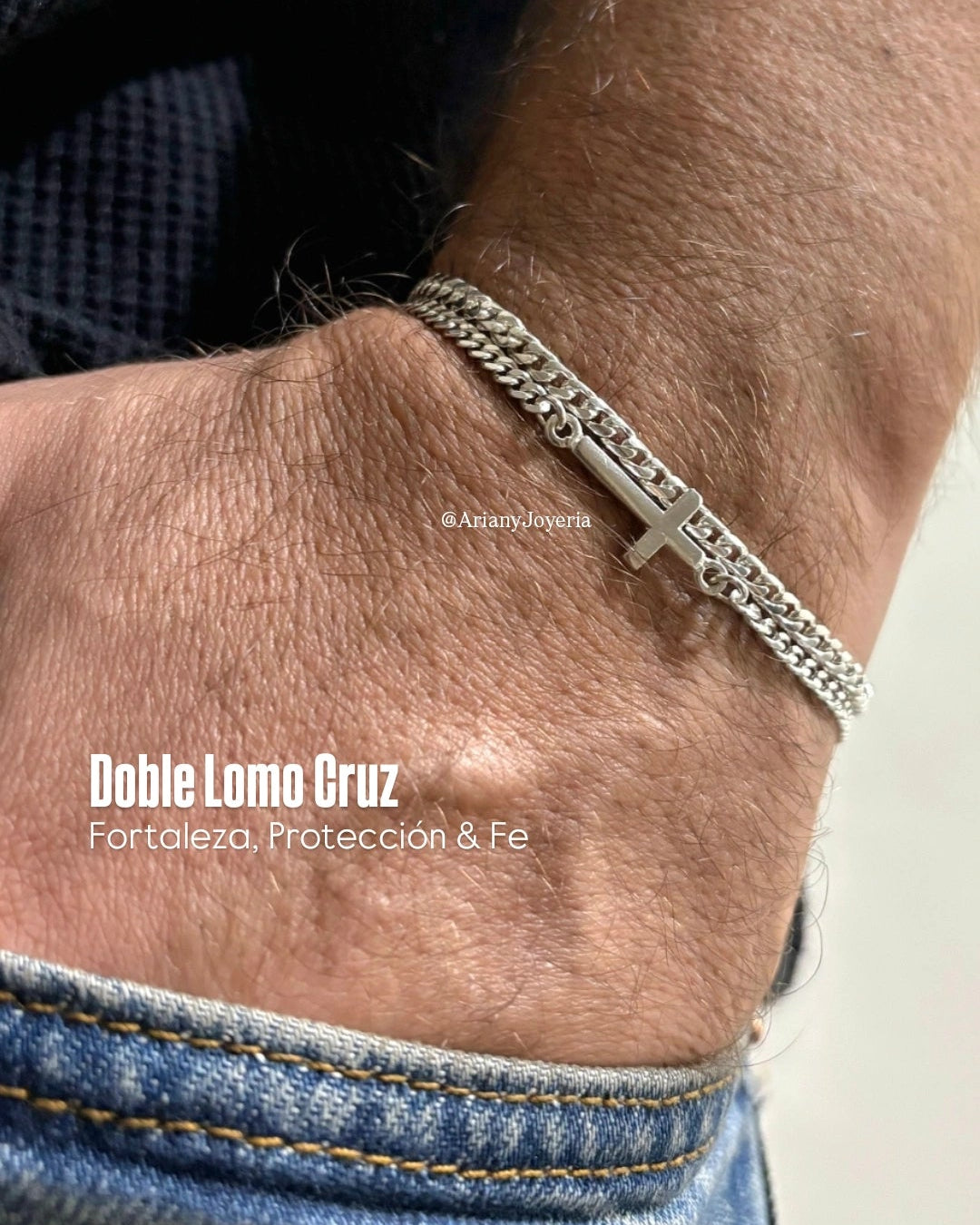 Pulsera Doble Lomo Cruz (Light) - P925/950