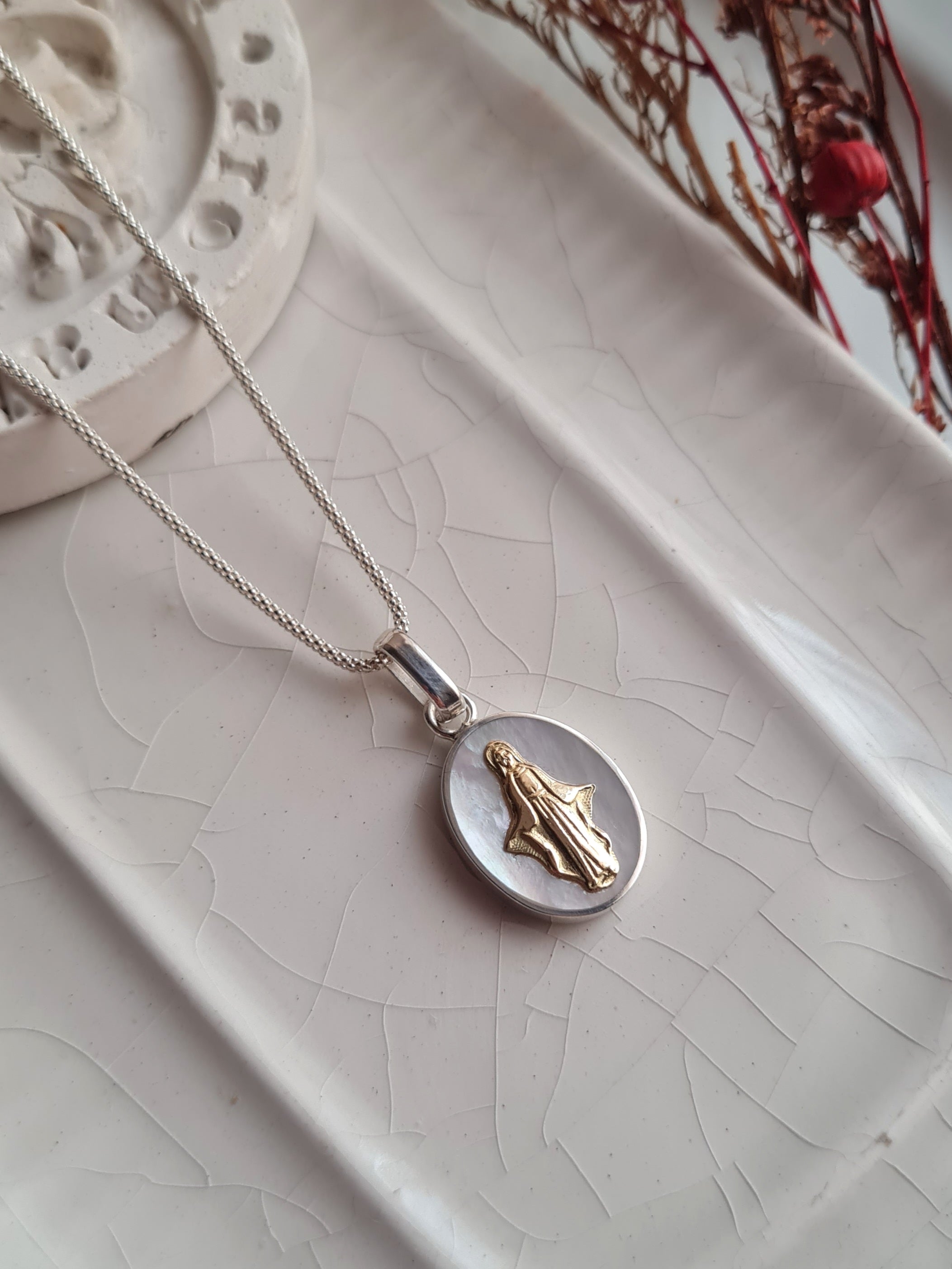Cadena Virgen Medalla Milagrosa - P925/950 & 18k